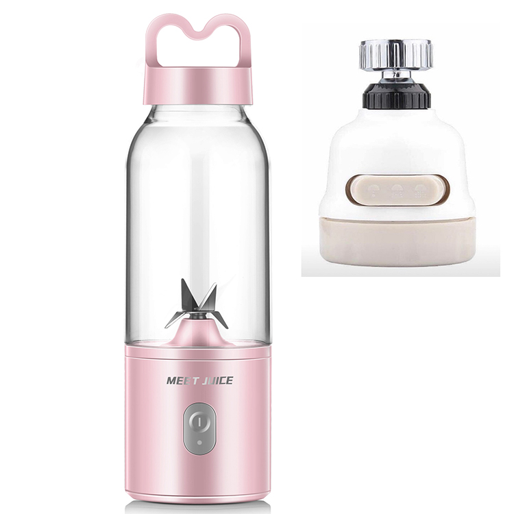 Máy Xay Sinh Tố Cầm Tay Mini 500ML công suất 150W (Tặng kèm 1 đầu vòi tăng áp xoay 360 độ)