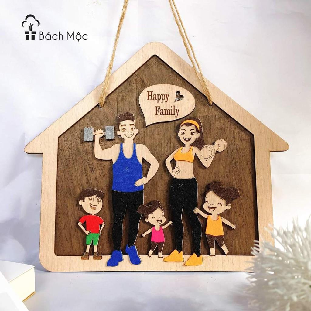 Bảng gỗ decor, bảng gỗ trang trí chủ đề gia đình, Family