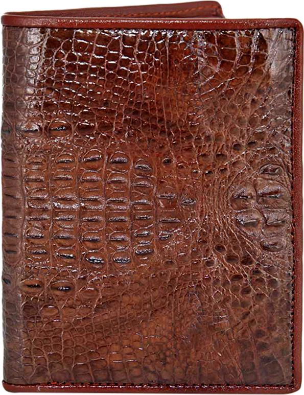 Ví Nam Da Cá Sấu Nguyên Con Kiểu Đứng Huy Hoàng HT2239 (12.5 x 10 cm) - Nâu Đất