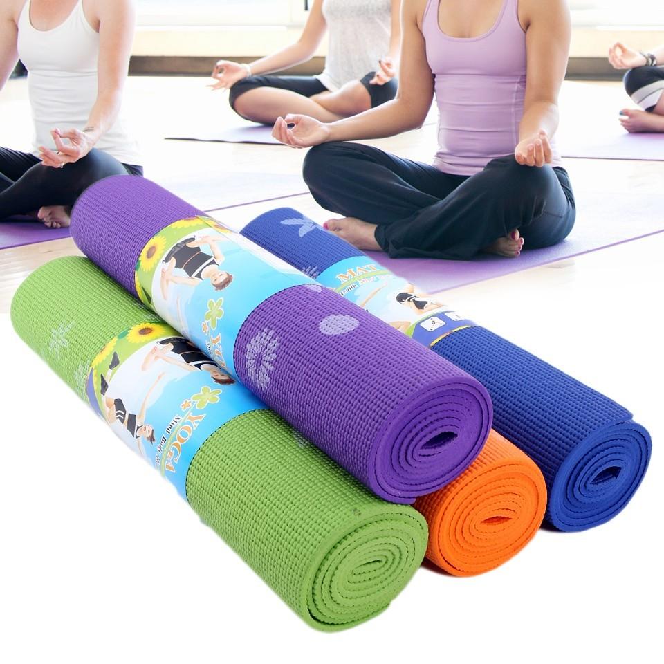 Thảm Yoga hoa văn 6mm kèm túi đựng