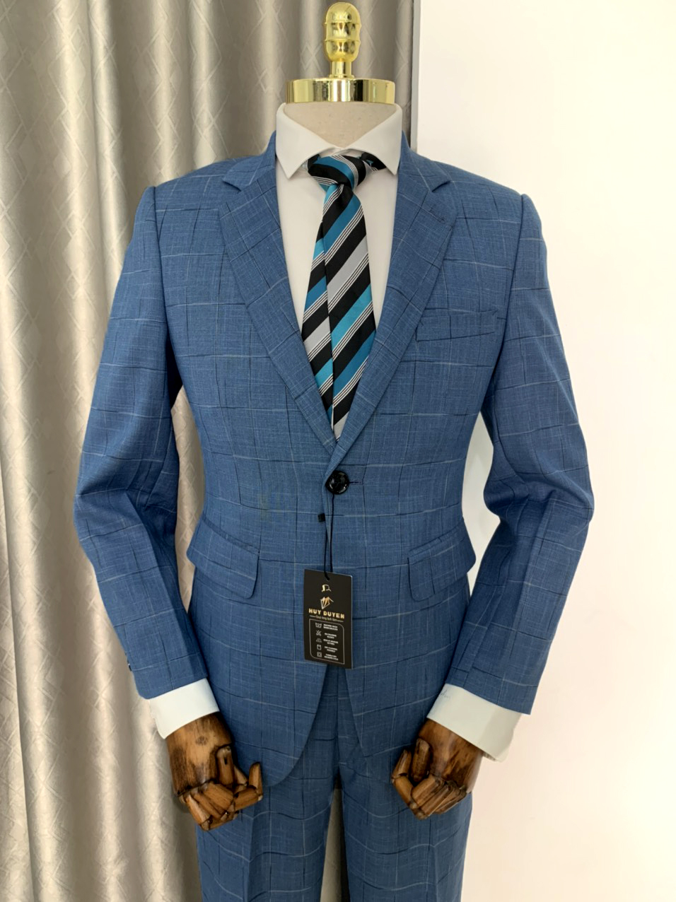 Bộ Vest Nam Cao Cấp Dáng Slim Fit Xanh Navy HDT019