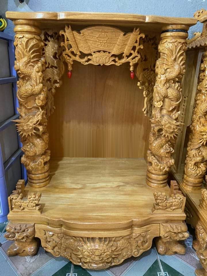 Bàn thờ ông địa gỗ gõ đỏ 81 x 1m07