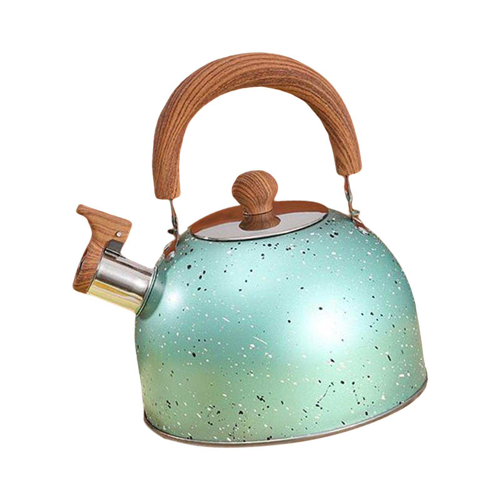 3L Tea Kettle Stovetop Whistling Stainless Steel Green