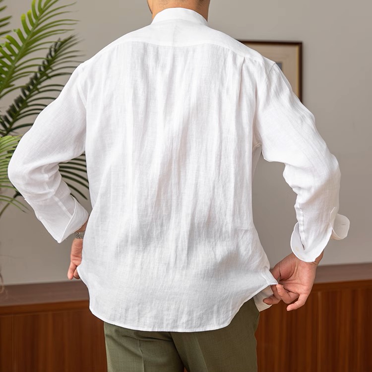 Áo sơ mi Đũi Viêt dài tay màu trơn basic 1 túi ngực phong cách đơn giản, trẻ trung