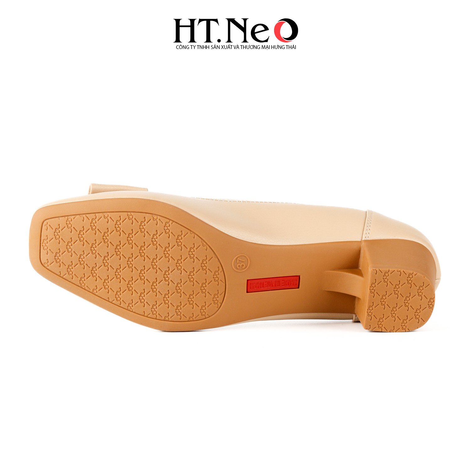 Giày công sở nữ, giày cao gót HT.NEO gót vuông 5p chất liệu da cao cấp, đi cực êm chân, thoải mái, giày được thiết kế trẻ trung với khuy CD CS256