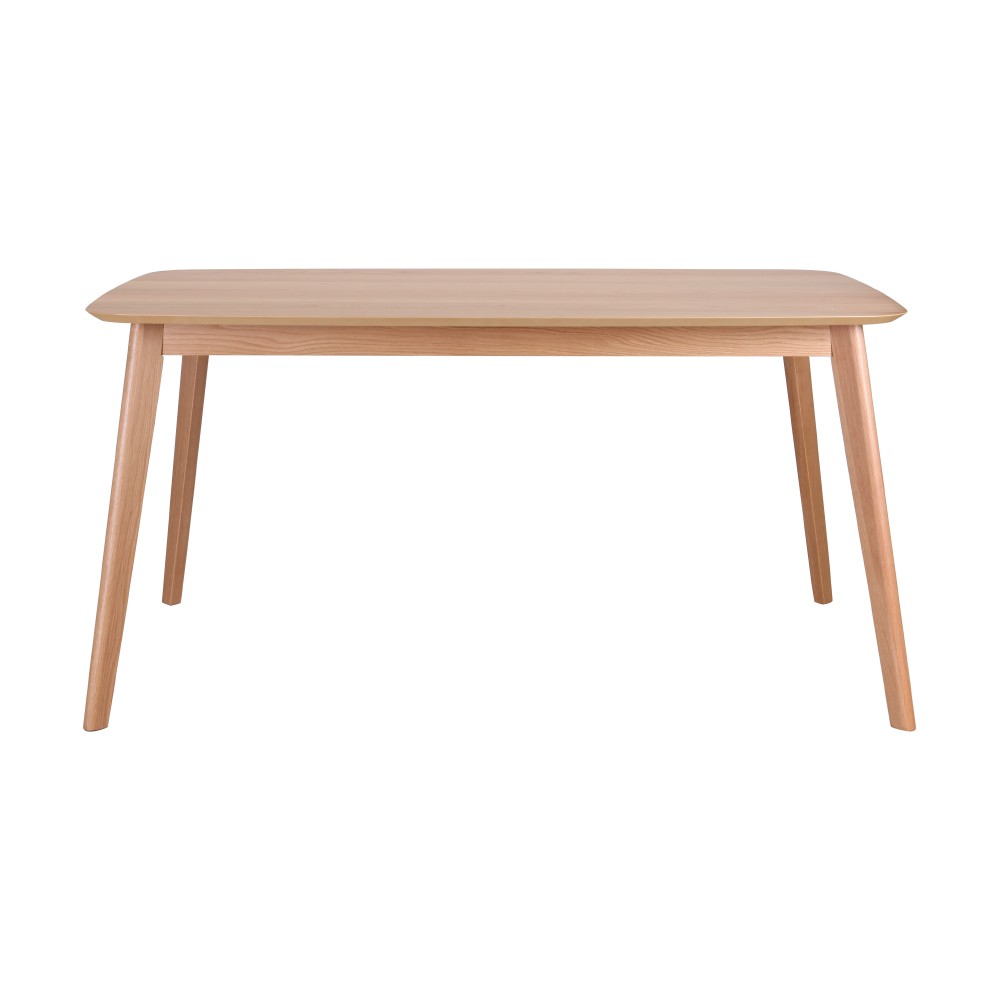 Bàn ăn FIONA/P kiểu đơn giản với chân gỗ sồi nguyên khối kết hợp mặt gỗ MDF phủ veneer cao cấp tông nâu tự nhiên | Index Living Mall - Phân phối độc quyền tại Việt Nam