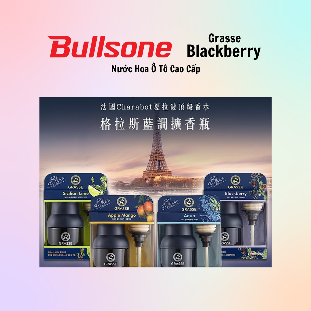 Nước Hoa Ô Tô Cao Cấp Bullsone Grasse Blue Blackberry/Aqua/Apple Mango/Sicilian Lime - Hàng Chính Hãng - Blackberry &amp; Cherry