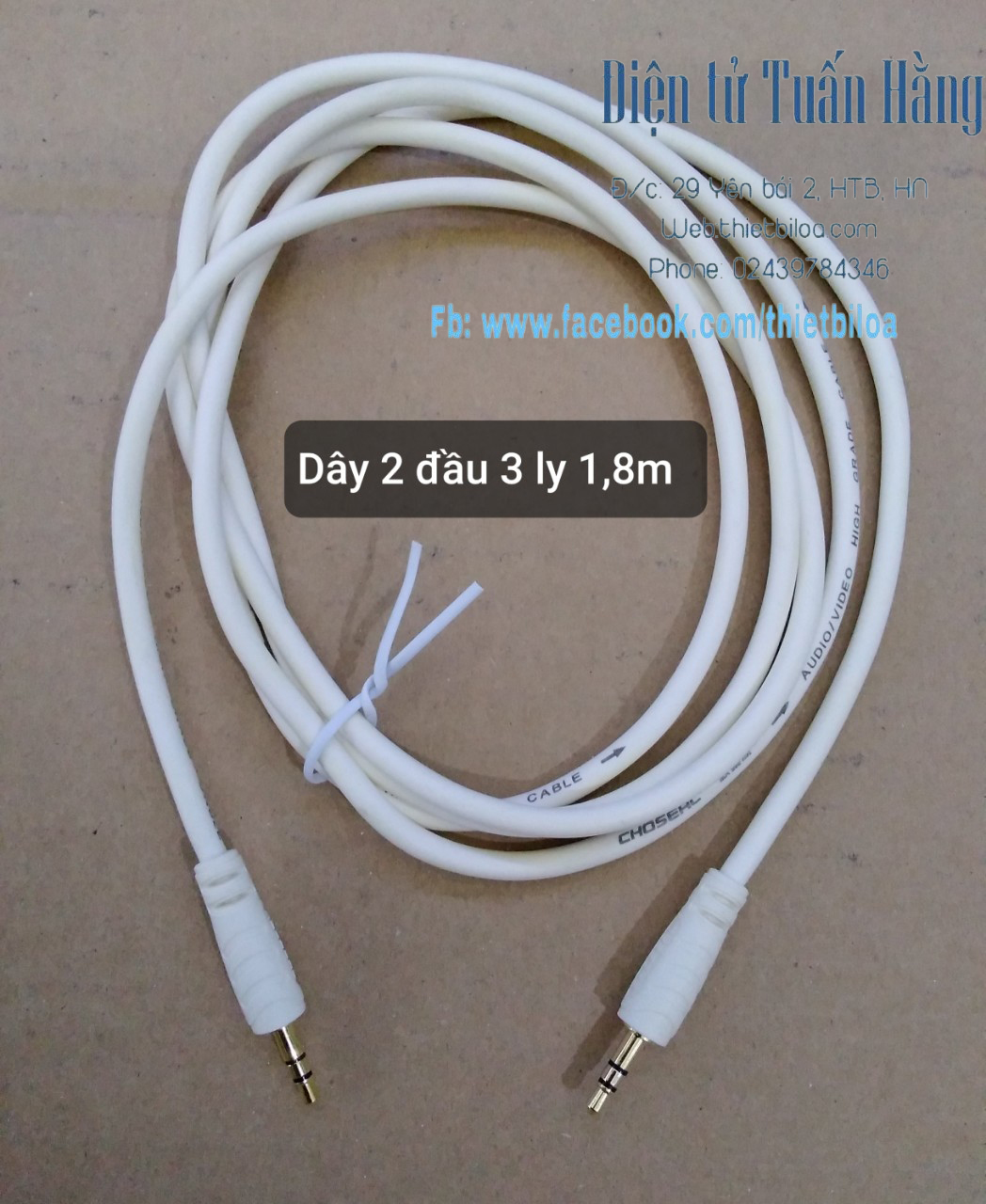 Dây 3 ly 2 đầu 1,8m