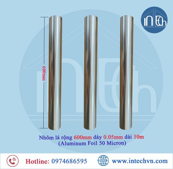 Màng nhôm Aluminum Foil 50 Micron (Giấy nhôm rộng 600mm dày 0.05mm dài 10m