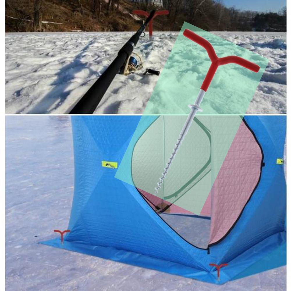 Steel Pegs Screw Fixed Nail Ice Auger Spiral Drill Rod Holder Fishing