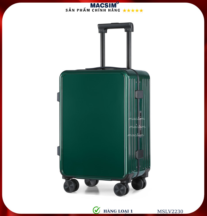 Vali cao cấp Macsim SMLV2230 cỡ 20 inch màu xanh đậm ( dark green)- Hàng loại 1