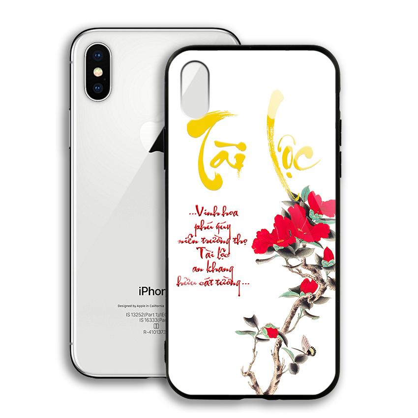 Ốp Lưng Kính Cường Lực cho điện thoại Iphone X / XS - 03005 7933 TAILOC02 - in chữ thư pháp Tài Lộc - Hàng Chính Hãng