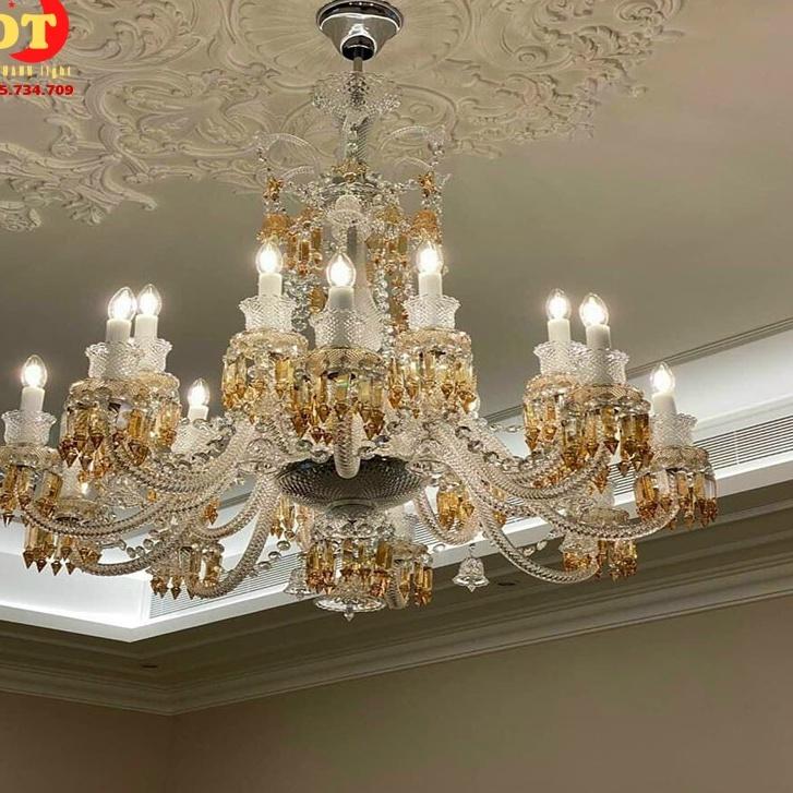 Đèn chùm nến phale phòng khách 15 tay phong cách hiện đại DQM