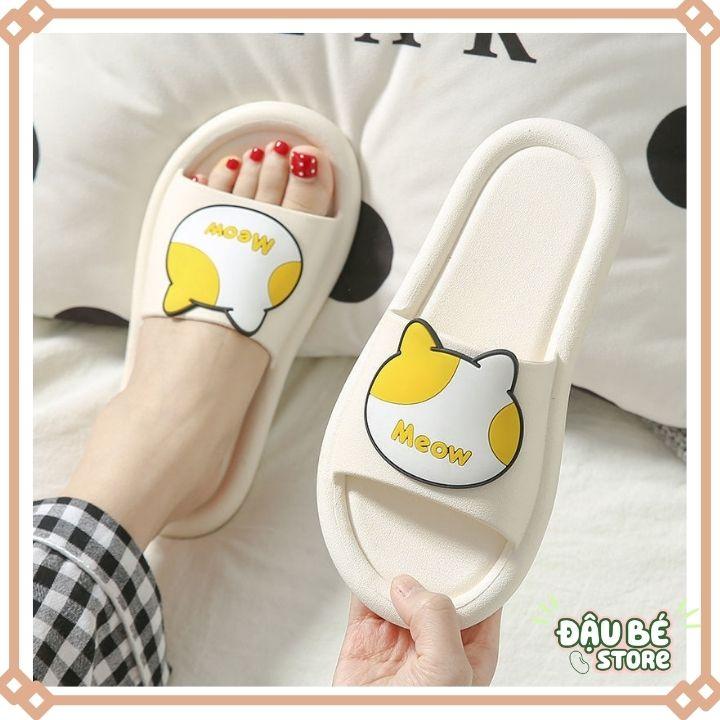 Dép Lê Nữ Quai Ngang Ulzzang Hình Mèo Xinh Xắn - Dép Đế Xuồng Đi Học Đi Chơi Chống Trơn Trượt Hot 2021 - DAUBE D040_2