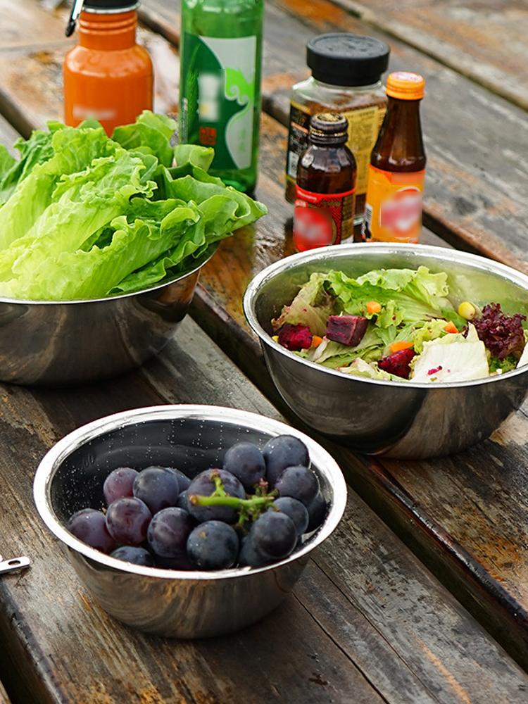 Bộ 5 Đồng Hồ Thép Không Gỉ Trộn Bát Bộ Không Trượt Làm Tổ Chống Rỉ Sét Đánh Bát Bộ Nấu Nướng Bát Tròn nhà Bếp Cung Cấp
