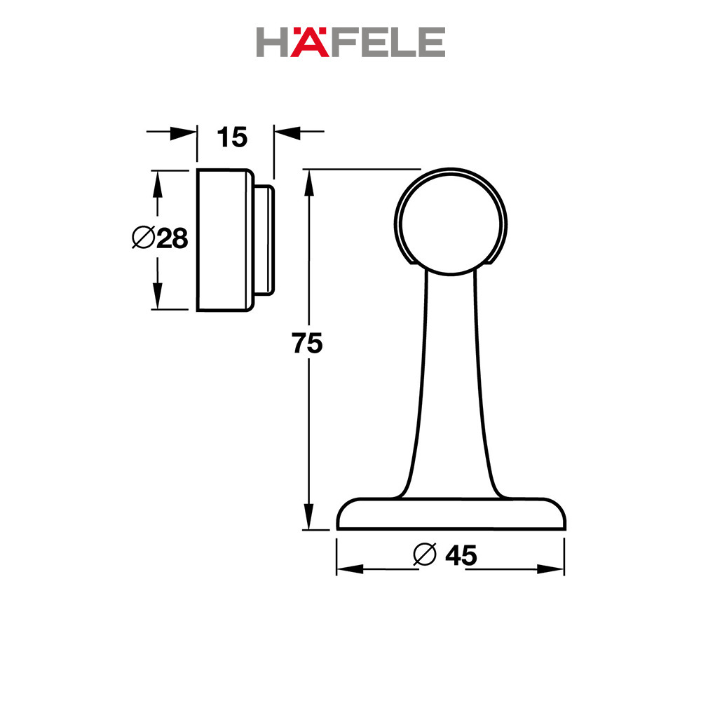 Phụ Kiện Giữ Cửa Nam Châm DIY Hafele - 489.70.203 (Hàng chính hãng)