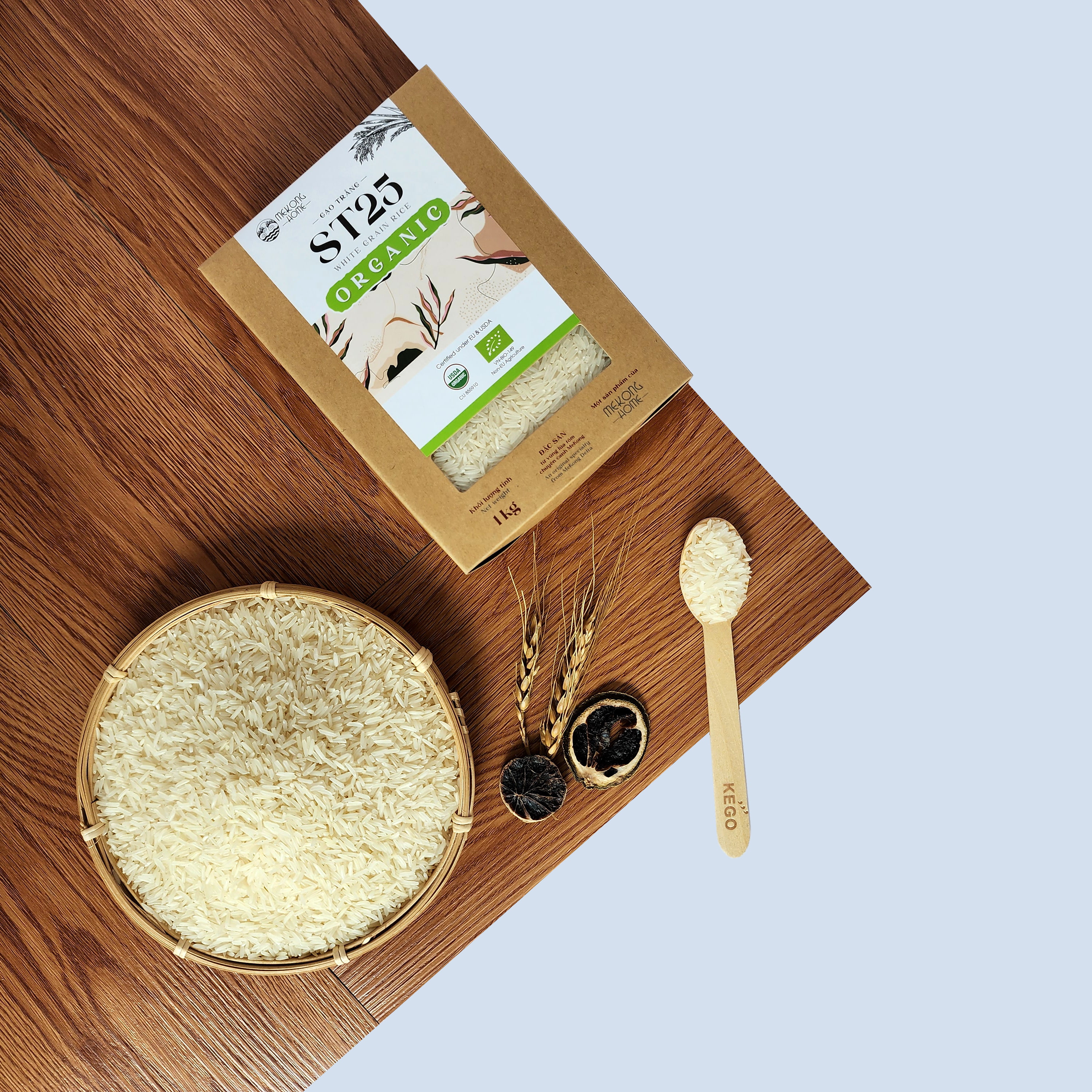 Gạo ST25 100% Organic, gạo chuẩn vị, dẻo, thơm tự nhiên, mùi ngọt nhẹ - 2kg