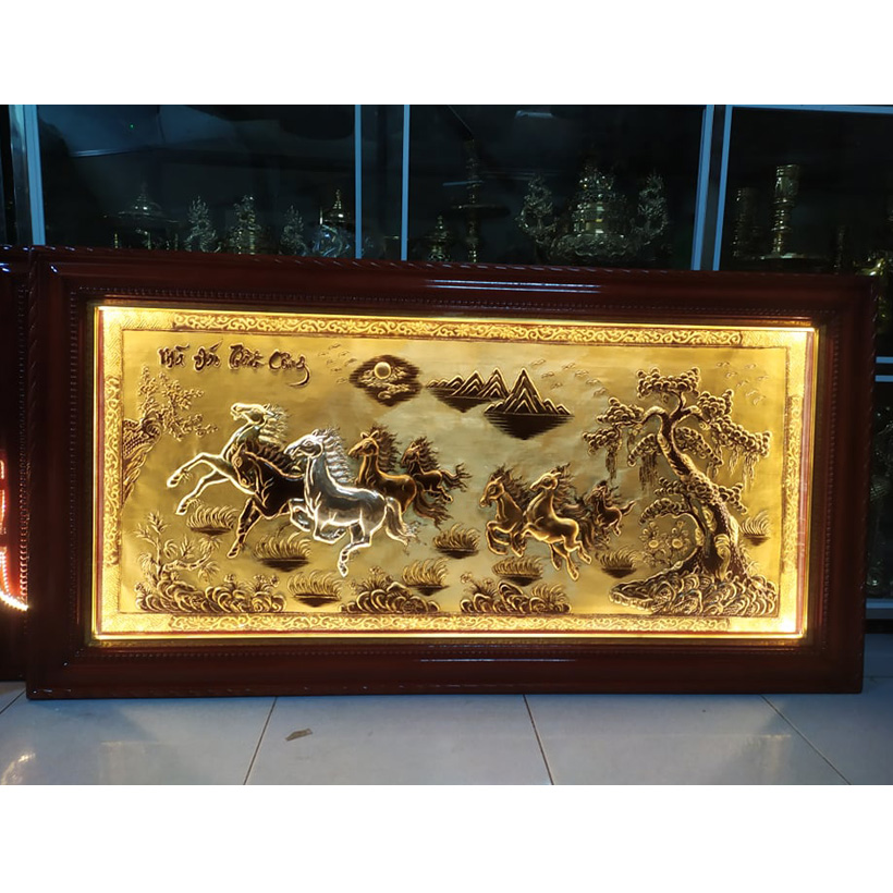 Tranh Mã Đáo Thành Công bằng đồng thau phong thủy Hồng Thắng