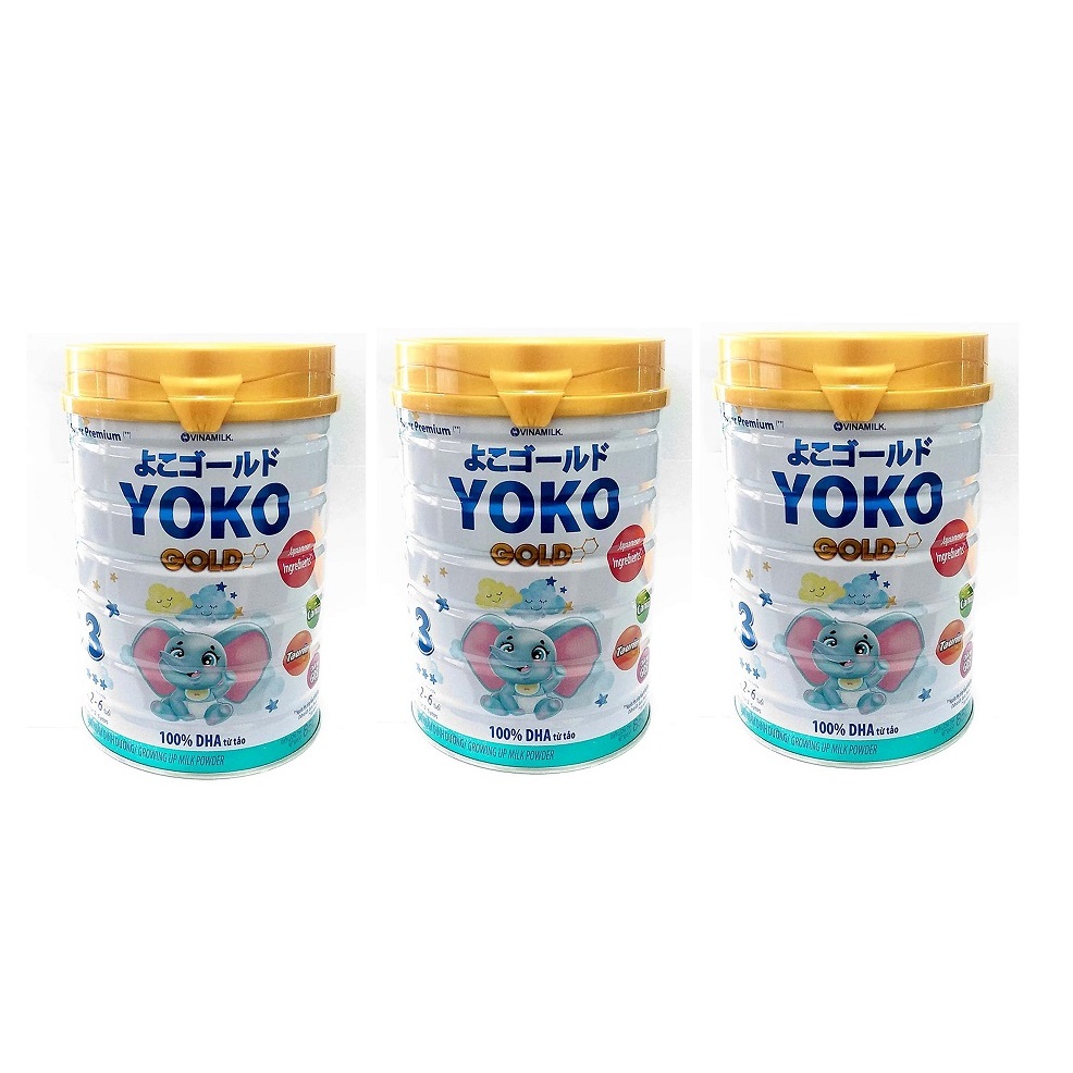 BỘ 3 LON SỮA BỘT GOLD YOKO 3 VINAMILK 850G ̣̣DÀNH CHO BÉ TỪ 2 - 6 Tuổi