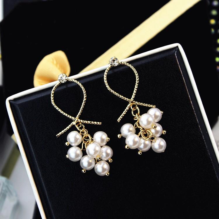 Bông tai bạc S925 hạt ngọc pha lê thanh lịch