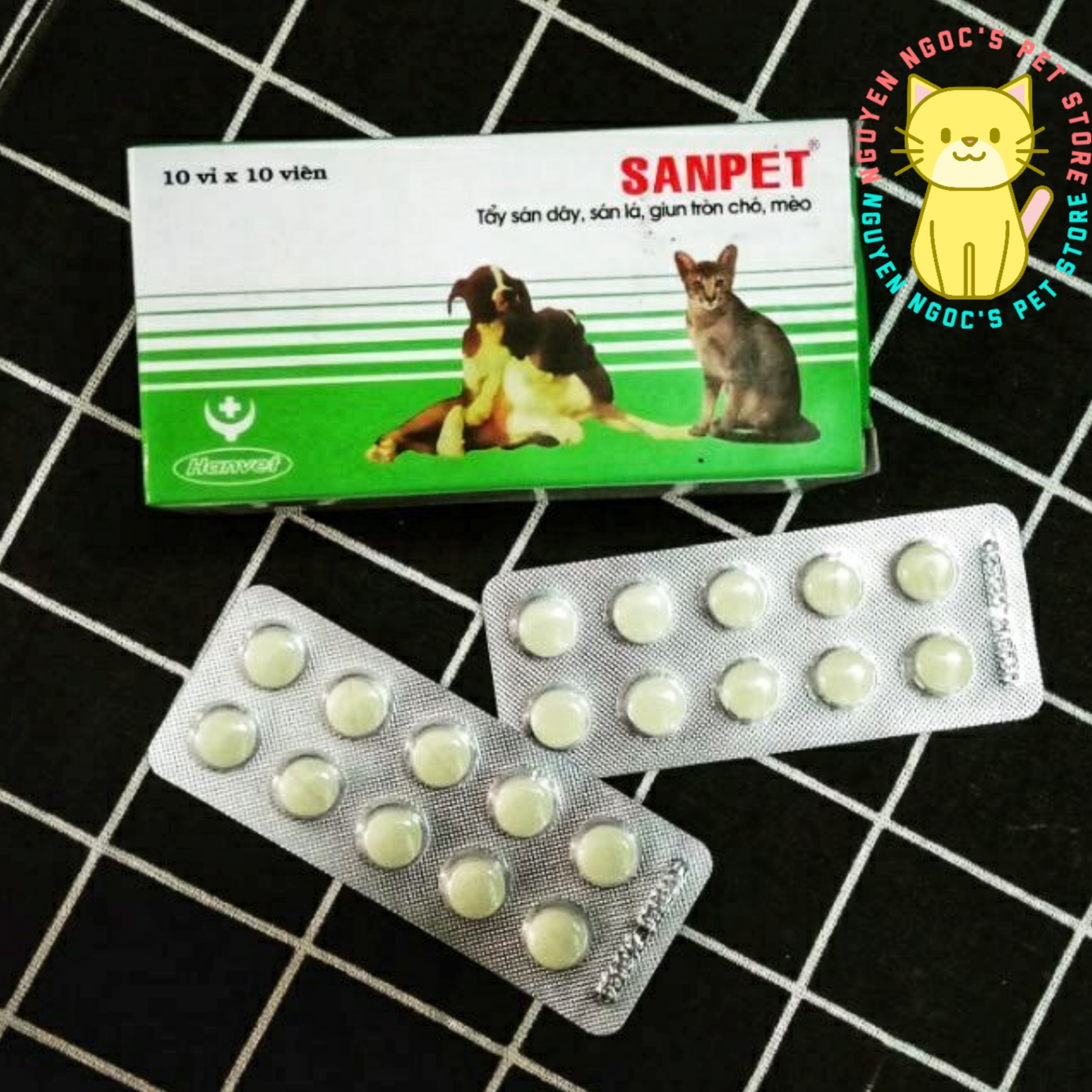 HV SanPet - Hộp 100 viên ngăn ngừa giun sán dùng cho chó mèo