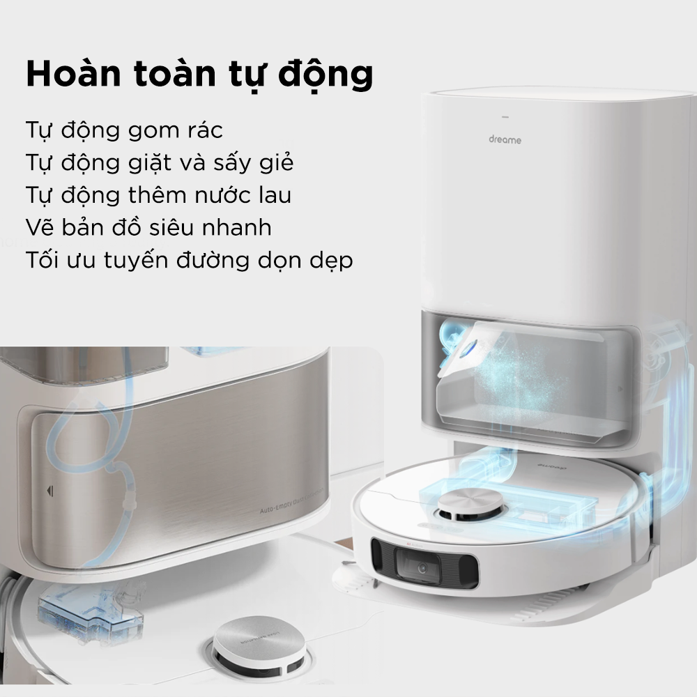 Robot Hút Bụi Lau Nhà, Tự Động Giặt Sấy Giẻ, Tự Gom Rác, Tự Động Thêm Nước DREAME L10S Ultra, Tạo Bản Đồ Siêu Nhanh, Tự Động Tối Ưu Dọn Dẹp, Camera AI Thông Minh, Diện Tích Hoạt Động 200m2, Áp Suất 5300 Pa, Công Suất 75W - Bản Quốc Tế - Hàng Chính Hãng