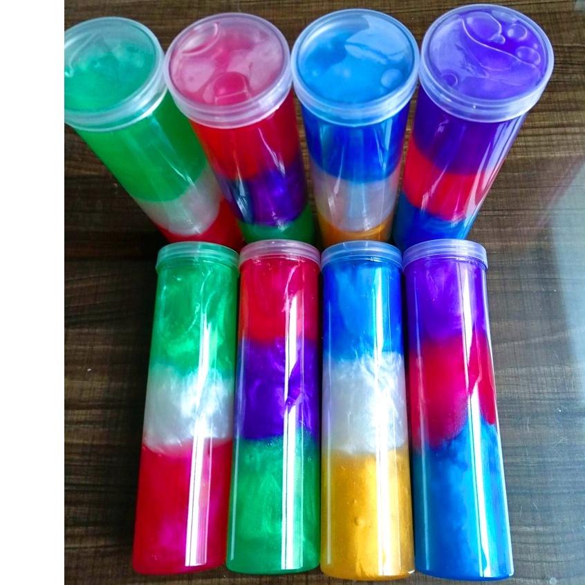 SLIME CHAI LỚN 20CM mix 3 màu galaxy cầu vồng cực đẹp Slam thiết kế độc đáo ấn tượng squishy