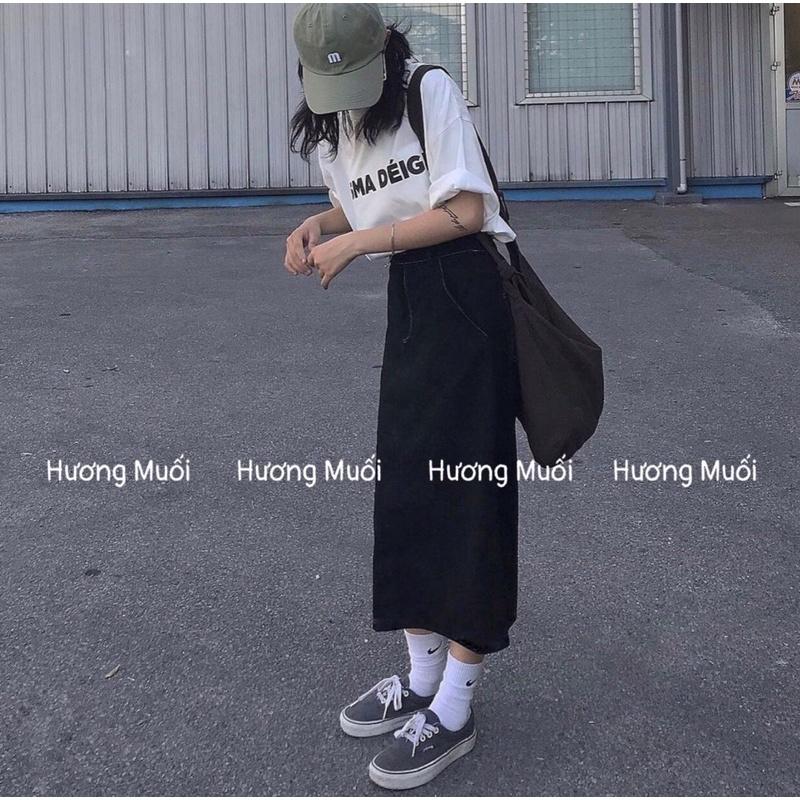 Chân váy thô chỉ nổi - Chân váy chữ A