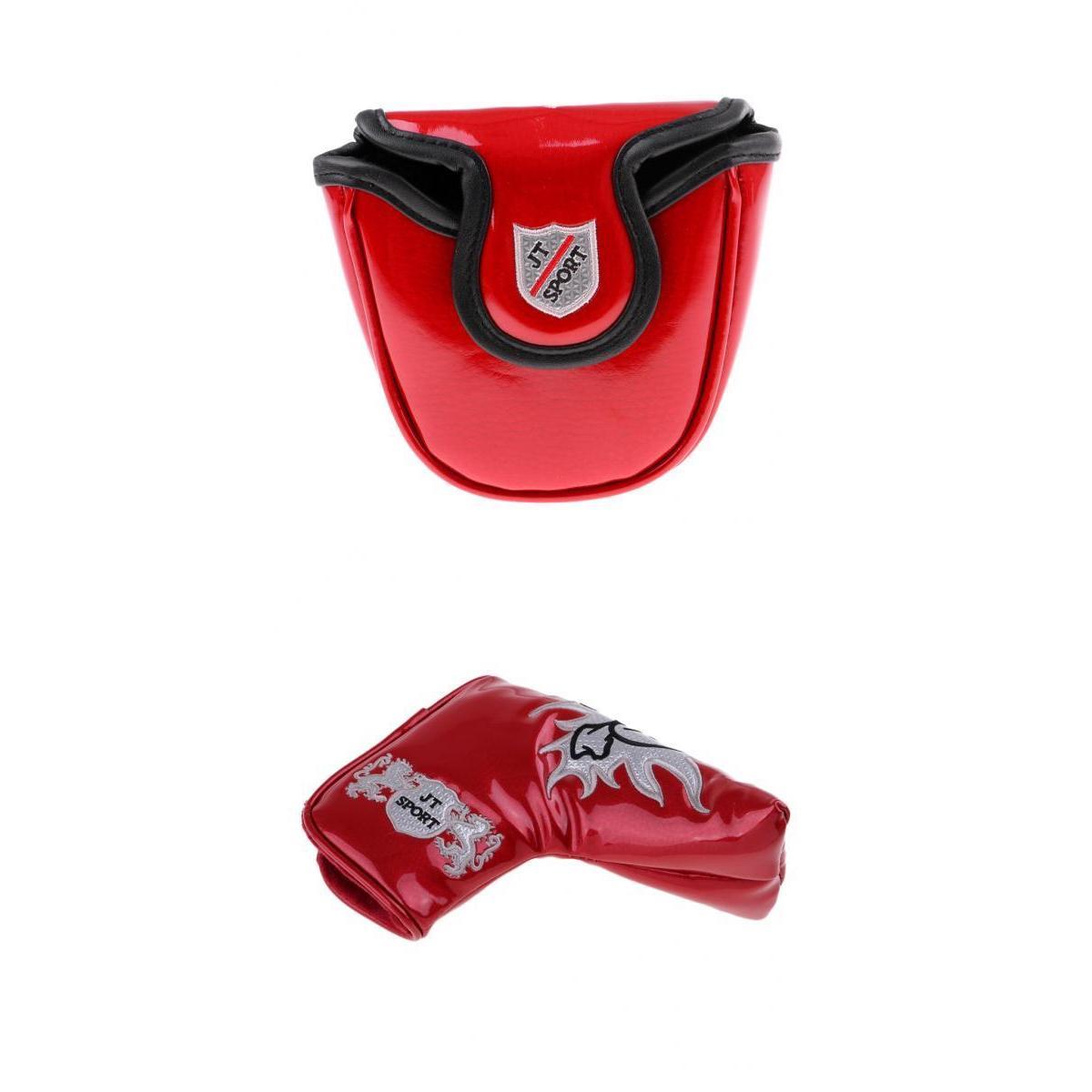PU Universal golf Cover Mallet Putter Headcover  Red
