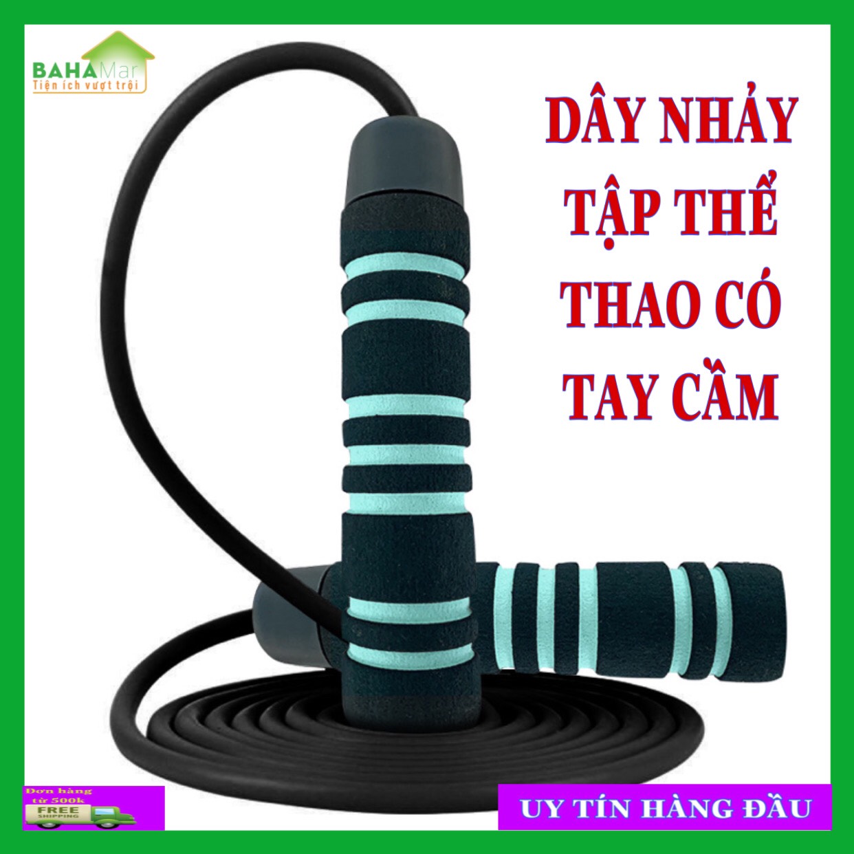 DÂY NHẢY TẬP THỂ THAO CÓ TAY CẦM "BAHAMAR" thích hợp tập giảm cân, giải trí, thể thao vừa đơn giản và thời trang.