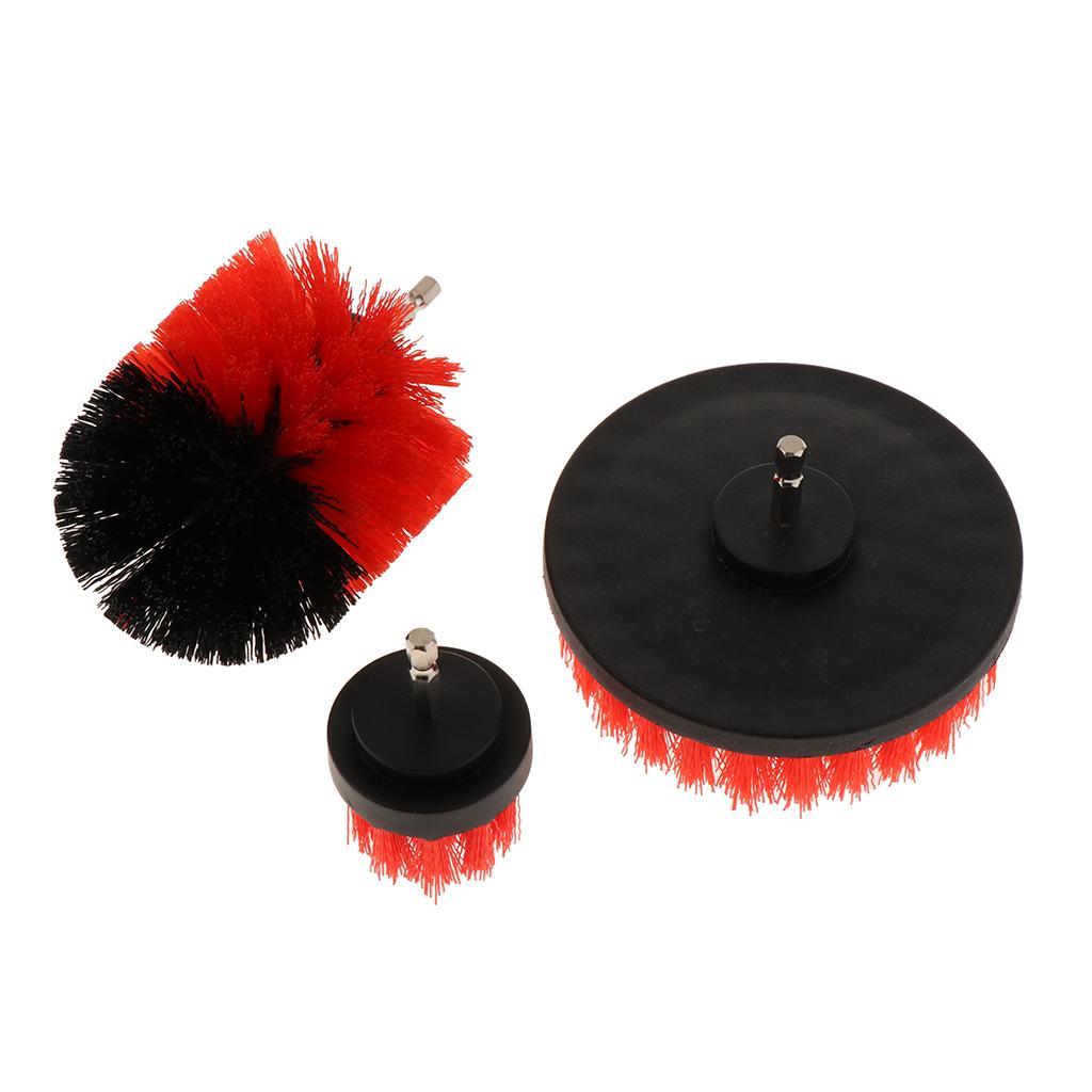 3 Pieces Drill Brush Attachment Set Cleaning Power Scrubber Scrub Tile Grout 2.5, 3.5, 5 inch