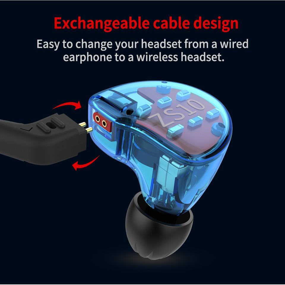 Tai nghe nhét tai thể thao Kz Zs10 1dd + 4ba 4ba + 1dd Hifi As10 Ba10 Zst Zsn chất lượng cao