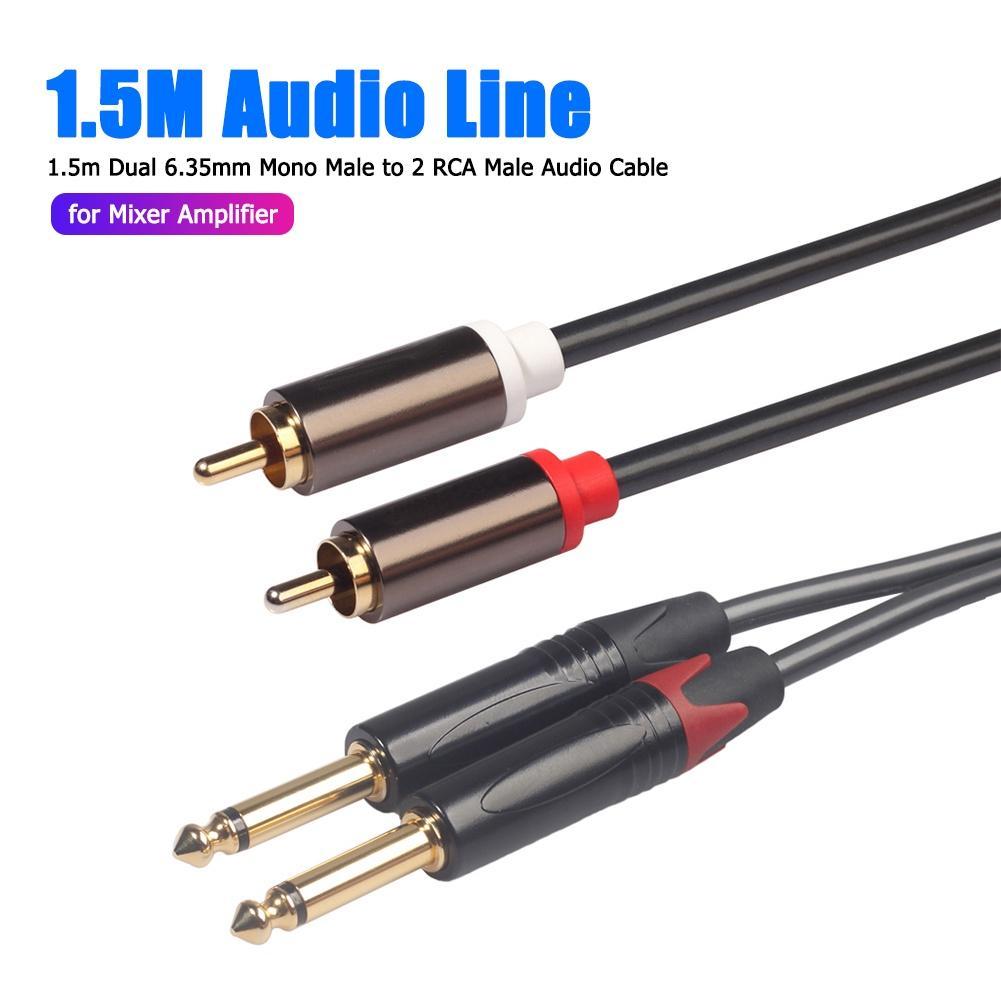 Cáp ChuyểN ĐổI Âm Thanh RCA KéP 6.35mm 1 / 4 TS Mono Sang RCA 4.9ft