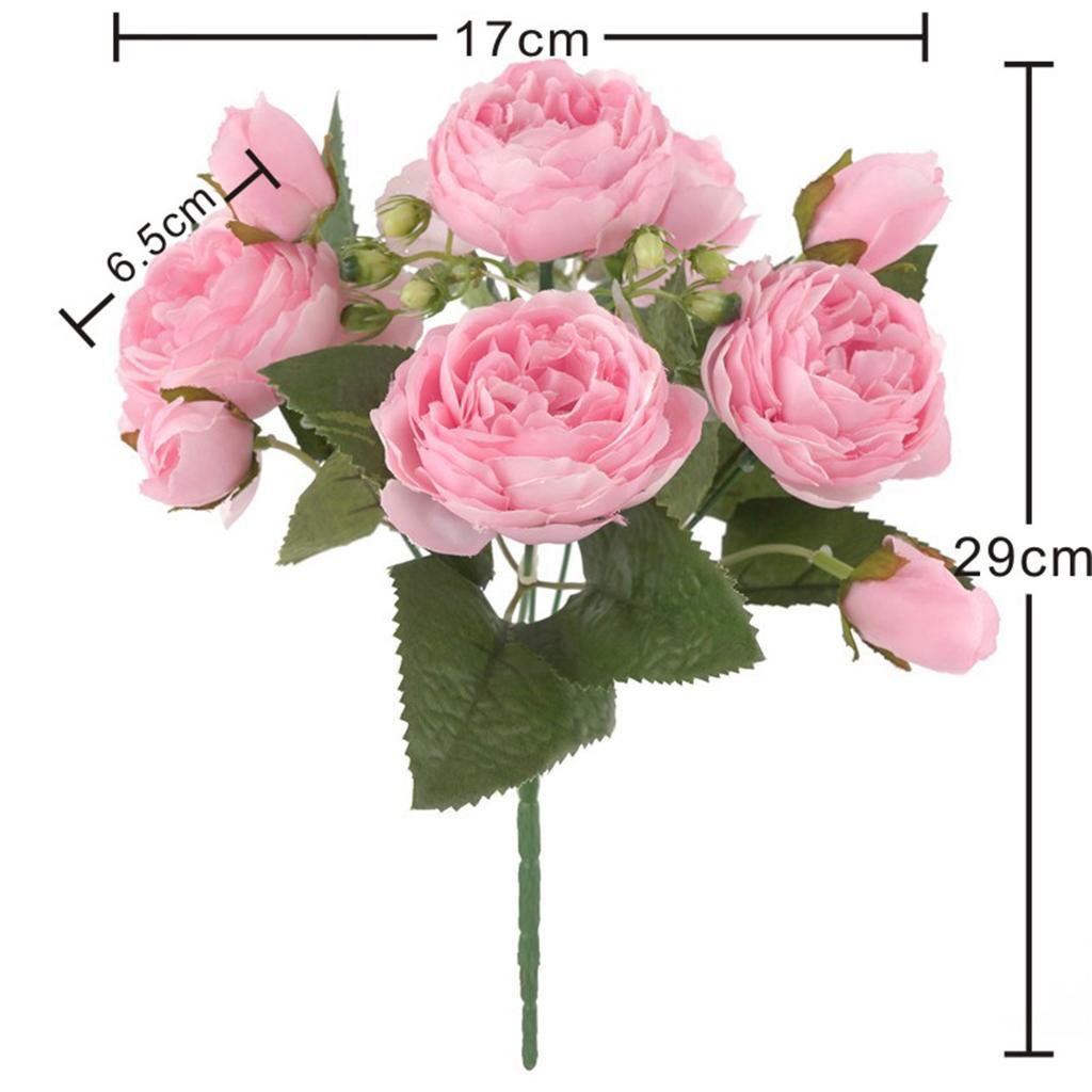 2X Artificial Silk Peony Bridal Bouquets for Wedding Home Decoration Pink