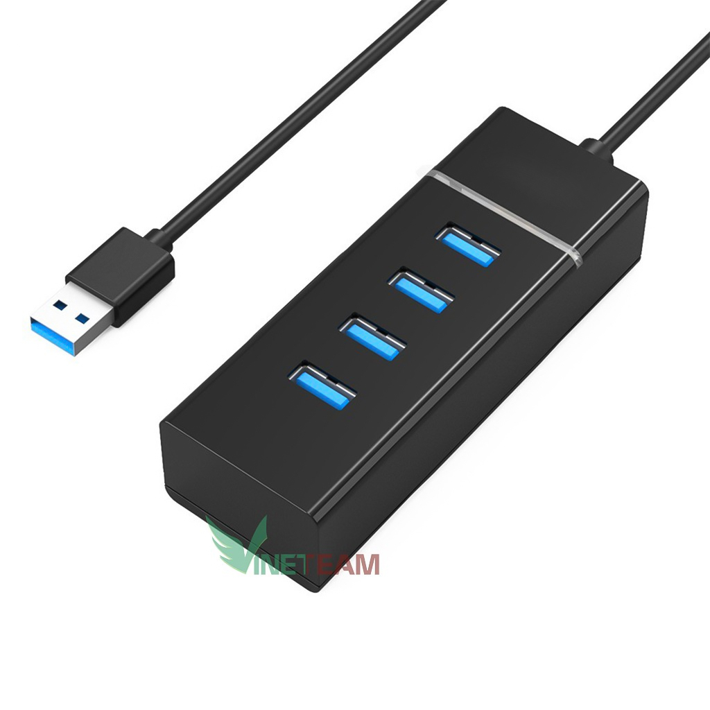 Hub 4 cổng USB 3.0 Bộ Chia Cổng USB Mở Rộng Cho Laptop PC Máy Tính Hỗ Trợ Sạc Pin Kết Nối Đa Năng Ổ Cứng Bàn Phím Chuột Máy In Thiết Bị Ổ Chia USB - Hàng Chính Hãng