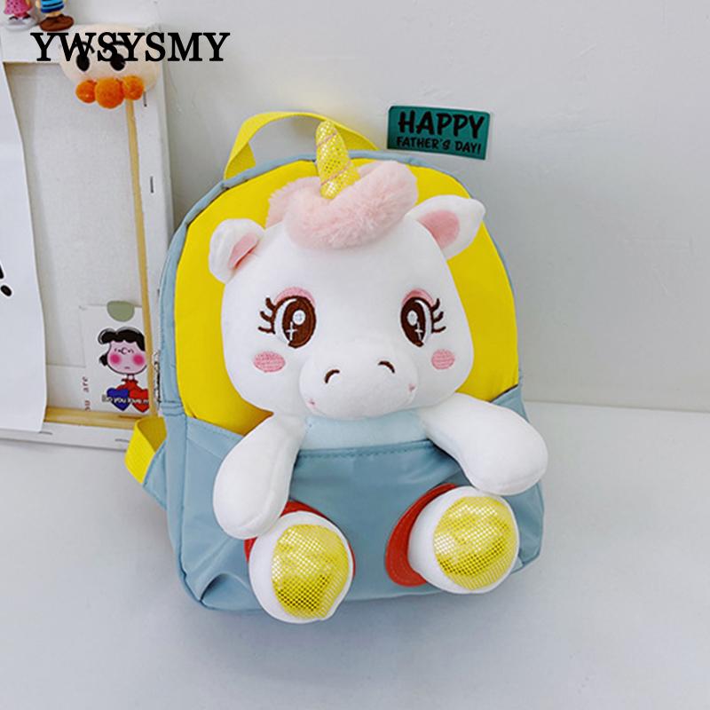 Mini Hoạt Hình Sang Trọng Kỳ Lân Ba Lô Trẻ Em Học Kawaii Ba Lô Bé Gái Mẫu Giáo Ba Lô Tập Đi Cho Bé Bé Học