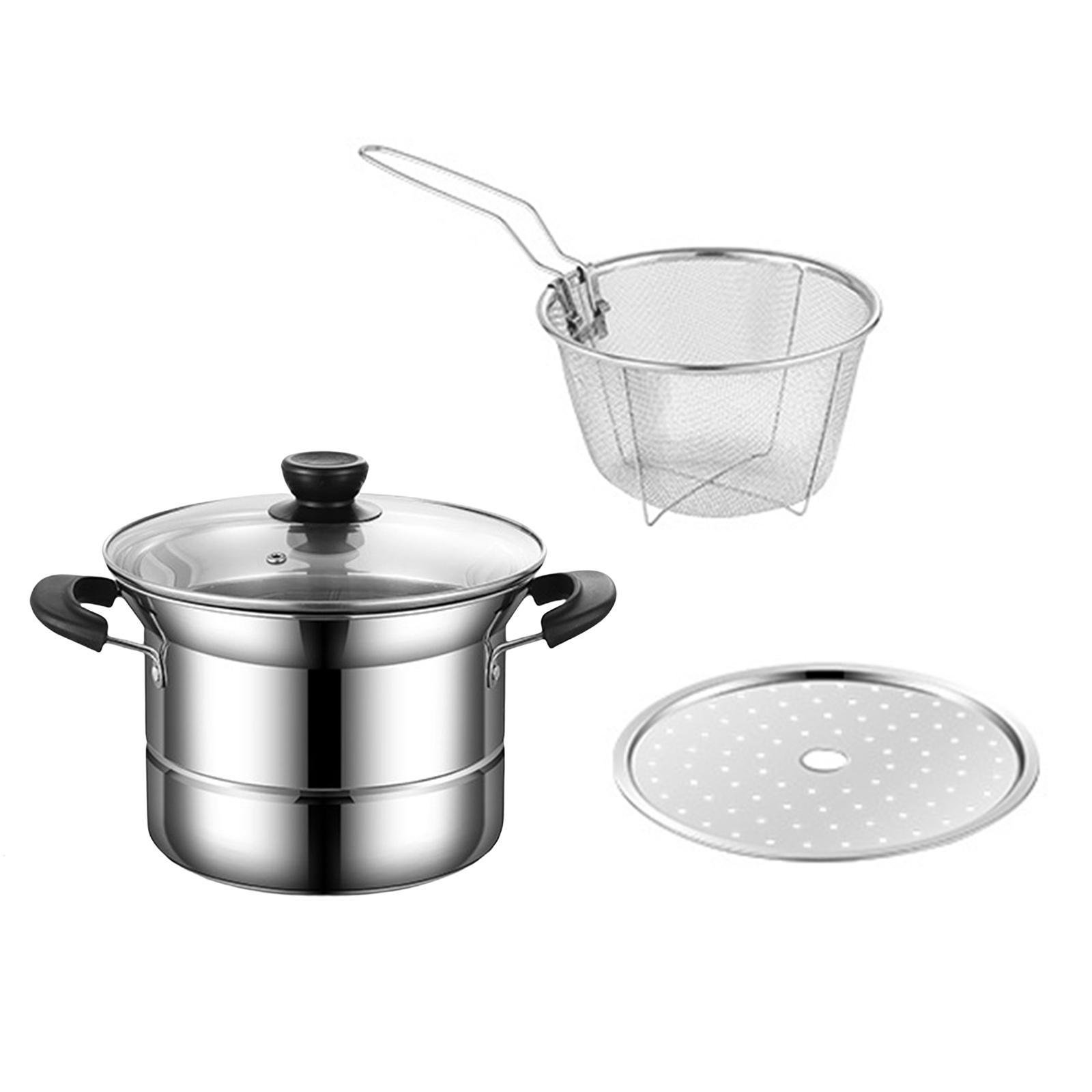Stainless Steel Sauce Pan, Universal Utensils with Lid Handle Milk Pan Small Pot for Cooking Restaurant Party Indoor Outdoor Dining Room