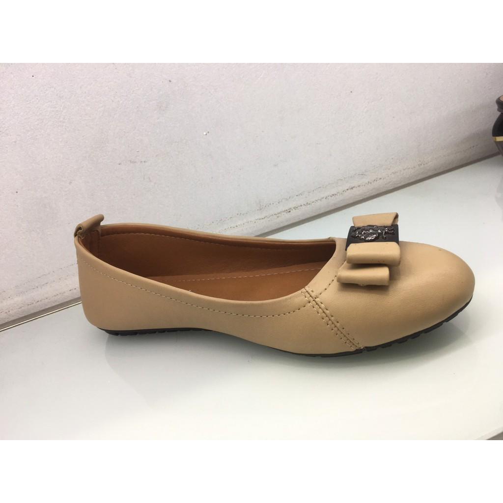 Giày búp bê nơ da thật 21674