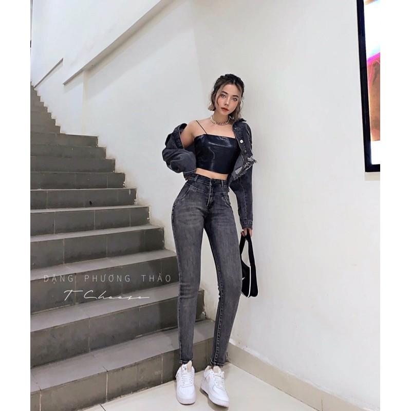QUẦN BÒ ÔM LƯNG CAO CHẤT MỀM GIÃN 1 nút - ảnh thật shop chụp