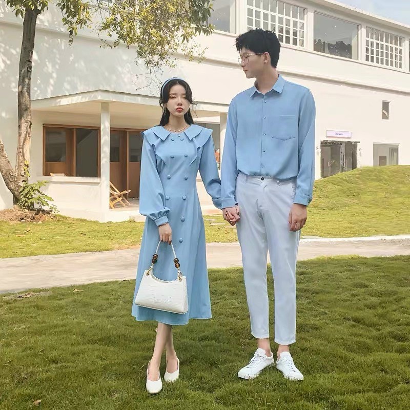 Set đồ đôi màu xanh Couple Tina 1 - AV011
