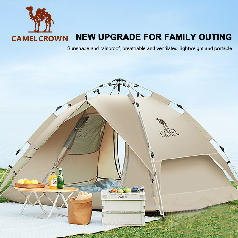 Lều cắm CAMEL CROWN 3-4 Người Lều Ngoài Trời Dày Di Động Hoàn Toàn Tự Động Pop-Up Cắm Trại Dã Ngoại UPF50+