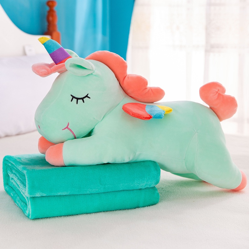 Gấu Bông Unicorn – Ngựa 1 Sừng Pony Siêu Cute (Mền + Gối) 2 in 1