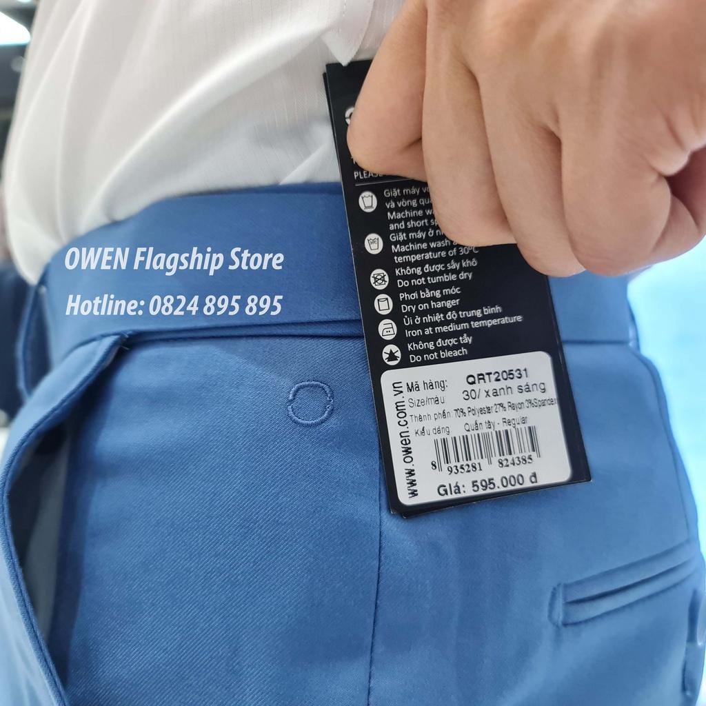 OWEN - Quần âu nam công sở dáng REGULAR trợ cạp Tăng đơ co dãn mã QRT20531