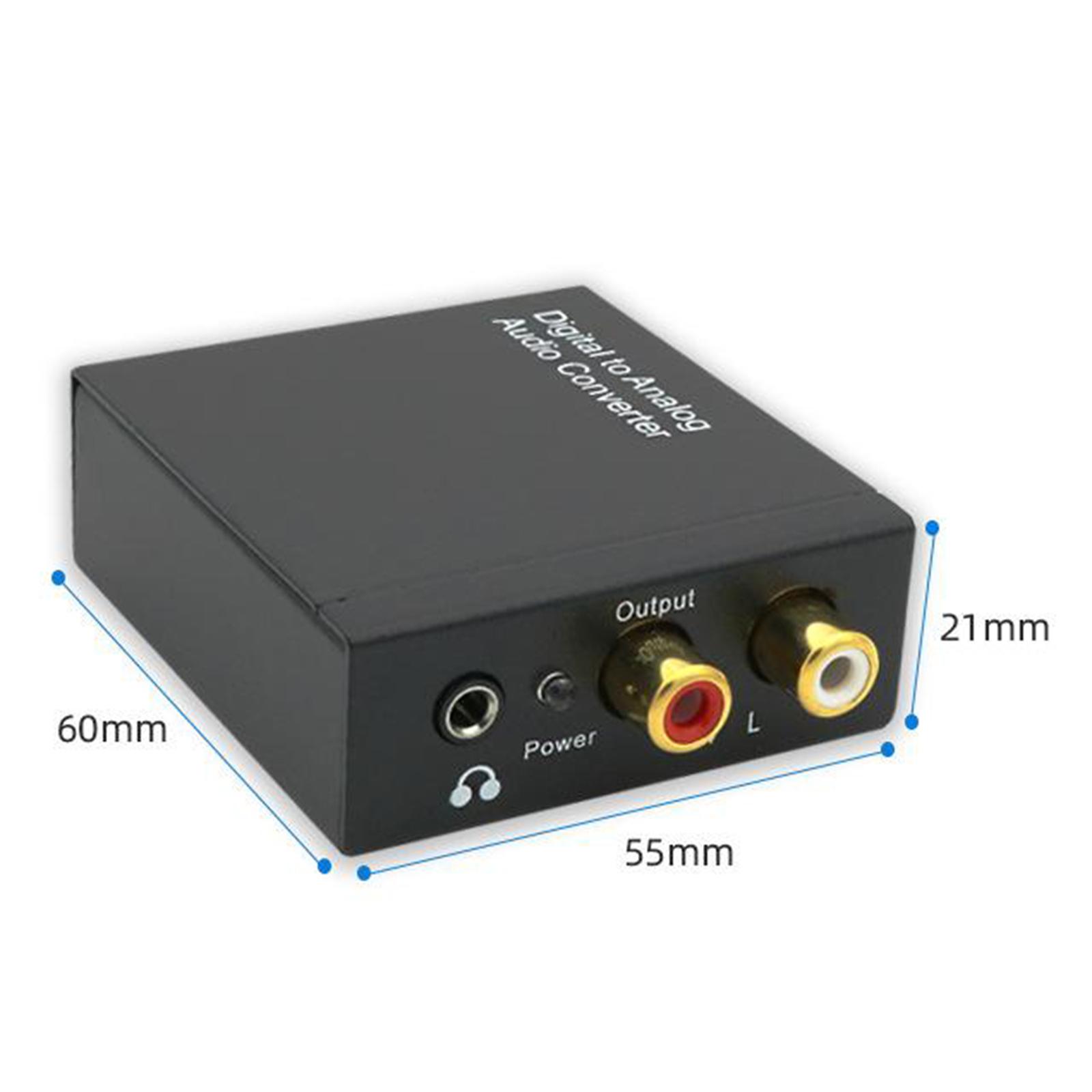 192KHz Digital to Analog Audio Converter DAC Digital SPDIF Optical to Analog L/R RCA Converter Toslink Optical to 3.5mm Jack Adapter for HD DVD PS4