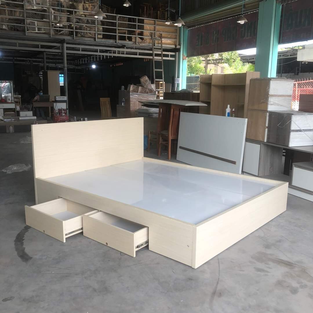 Giường gỗ MDF MIN mẫu hiện đại 1m6-1m8-2m