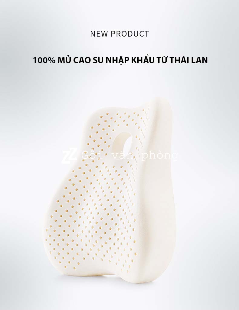 Đệm tựa lưng ghế văn phòng, ô tô cao su thiên nhiên LTL-01