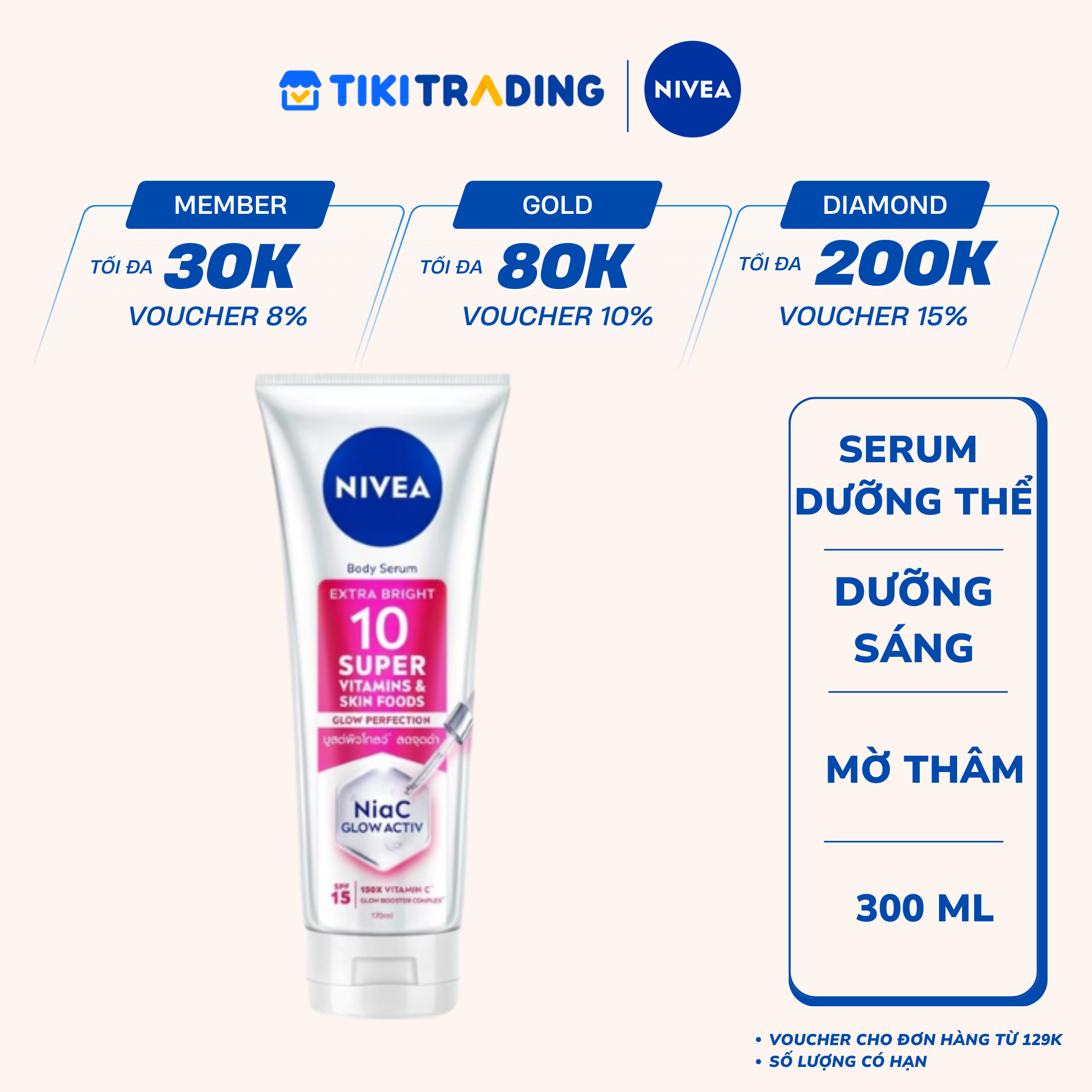 Nivea Vitamin Body Serum Extra Bright Super 10 - 300ML 93842