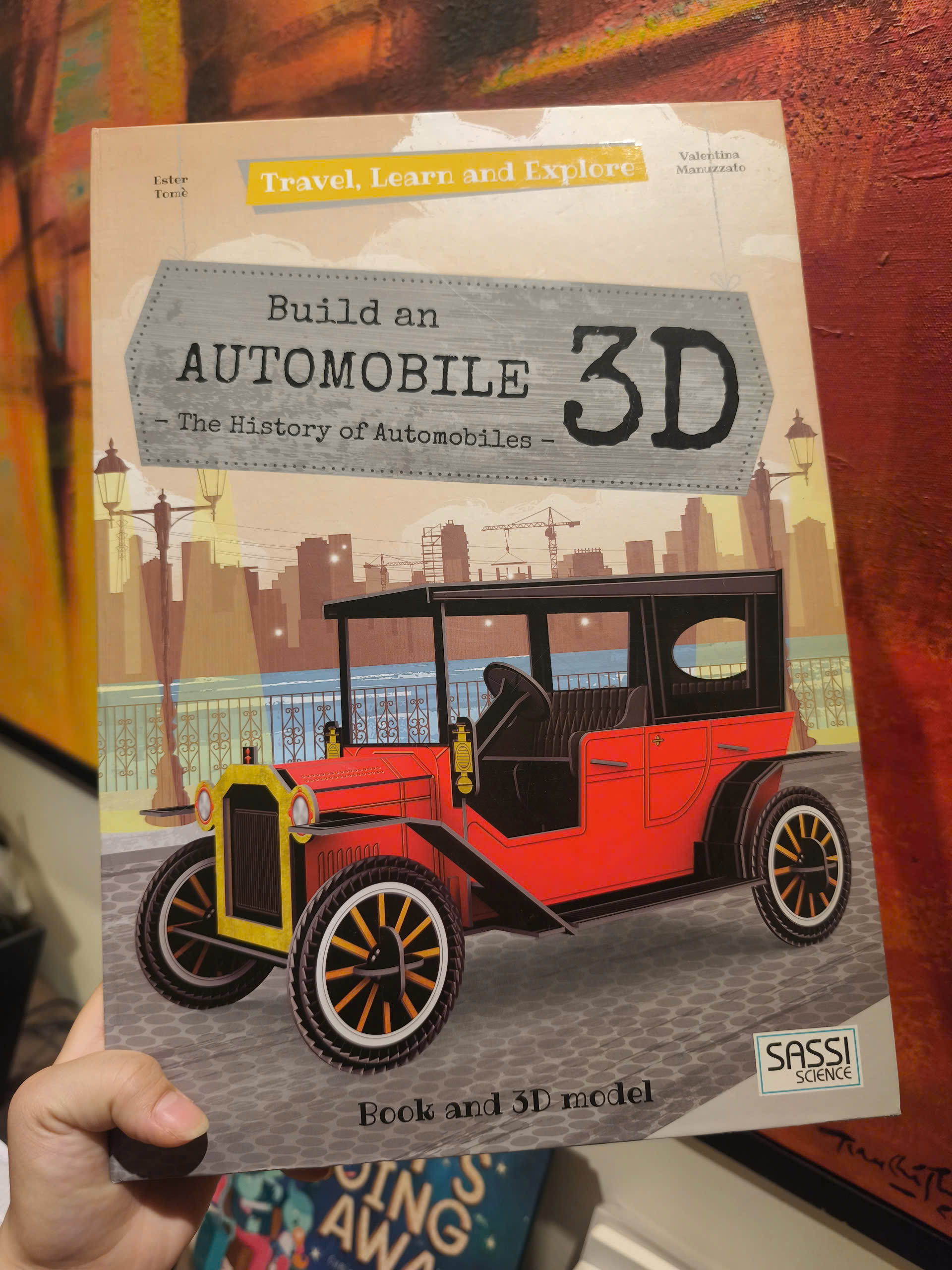 Sách - Build an Automobile by Valentina Manuzzato - Book and 3D Model in English - Lắp ghép mô hình Ô tô tiếng Anh