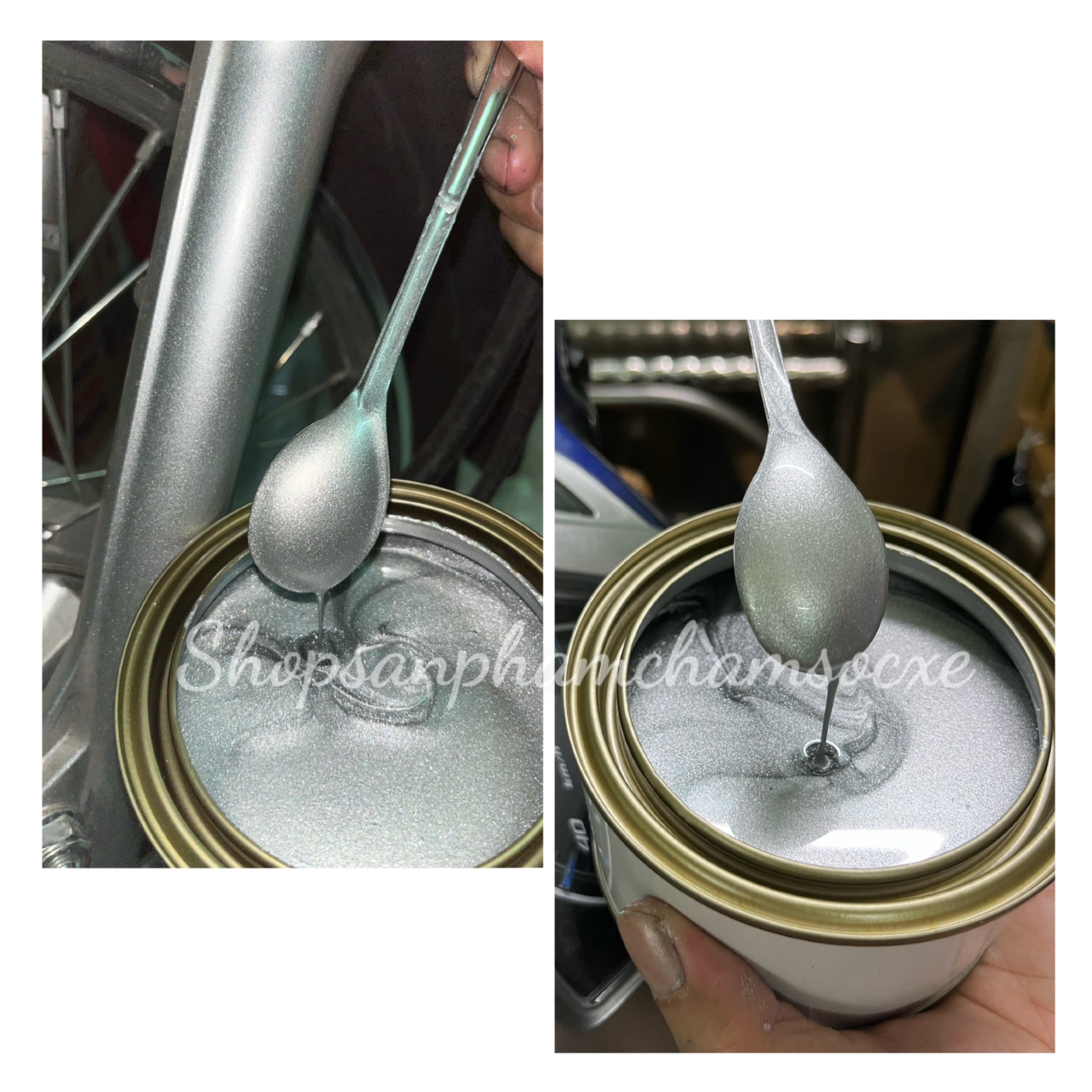 Sơn bạc ánh kim tự bóng cứng đóng lon 1kg