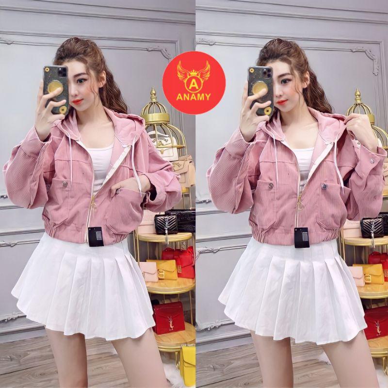 Áo Khoác Lửng áo khoác Croptop Nữ Nhung Gân Tăm Hàng Cao Cấp Phối Nút Siêu Sang Chảnh Ảnh Thật Kèm Video